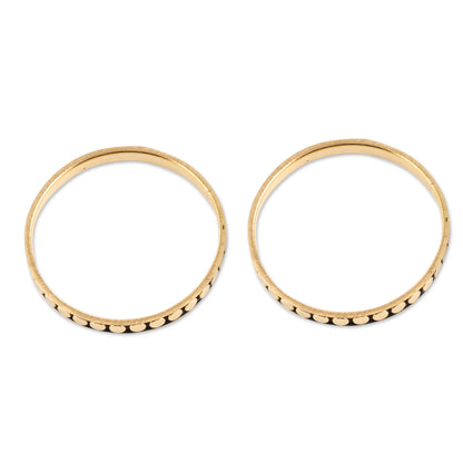 Delightful Dots Dot Pattern Brass Bangle Bracelets from India (Pair)