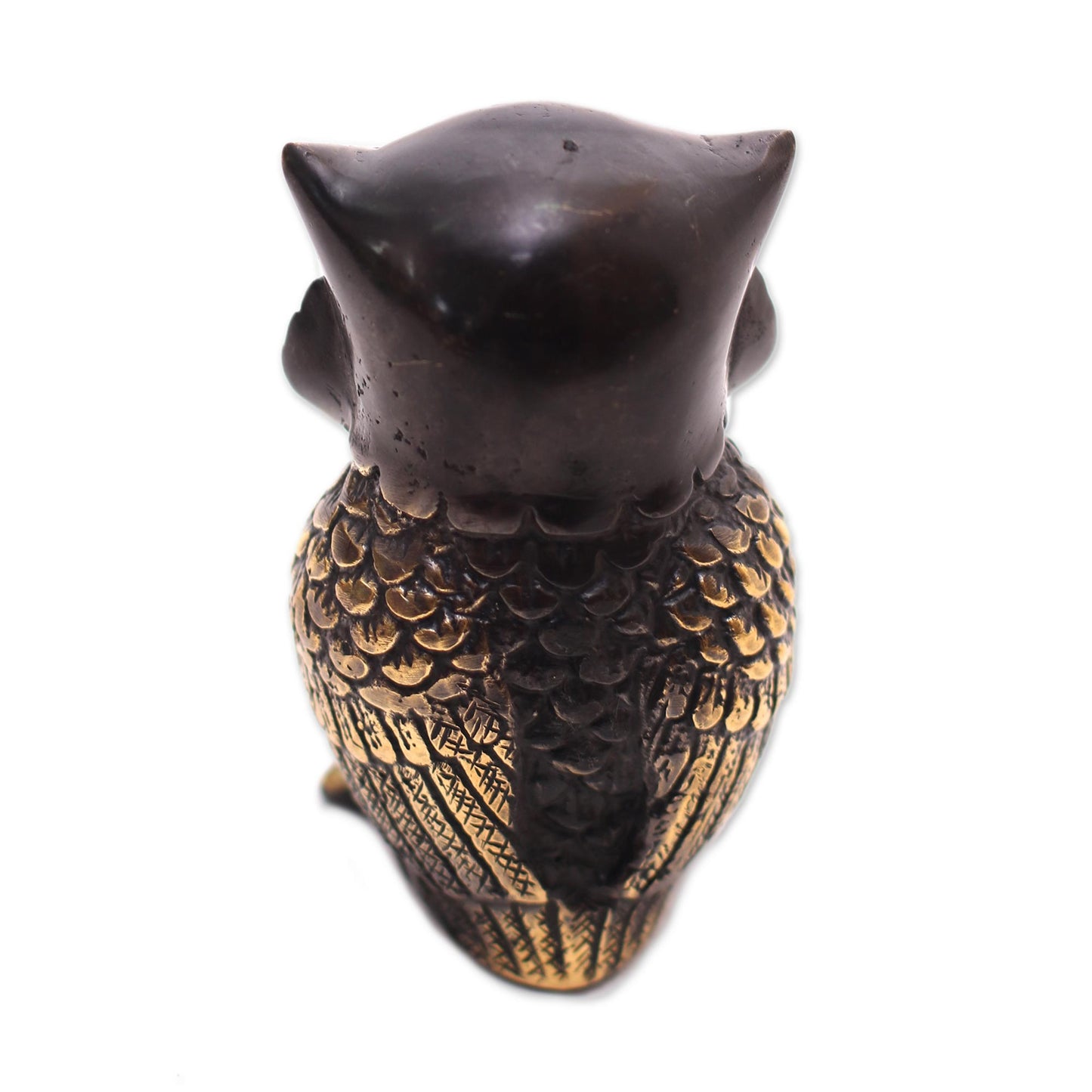 Dark Owl Antiqued Brass Owl Figurine Crafted in Bali