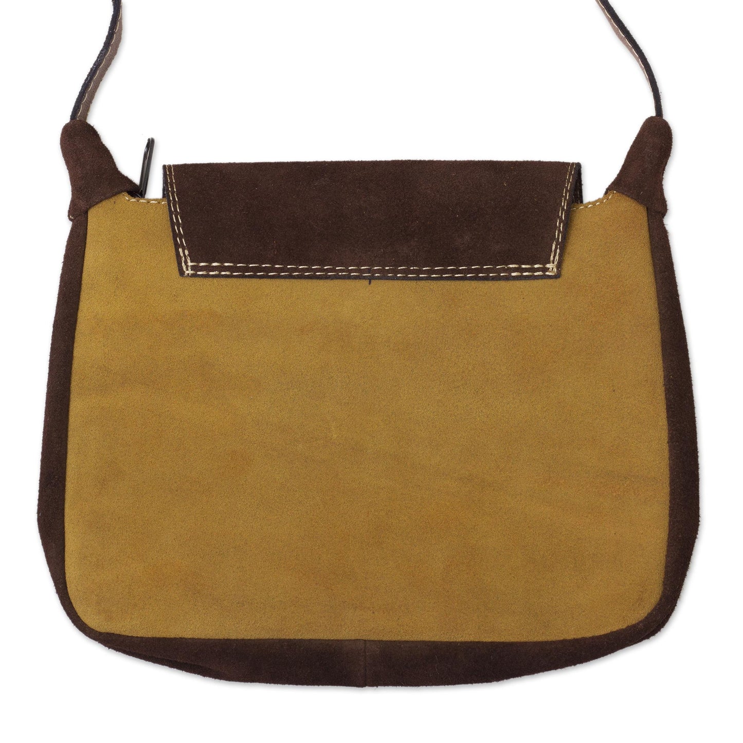 Fun Travels Wool Accented Suede Messenger Bag from Peru