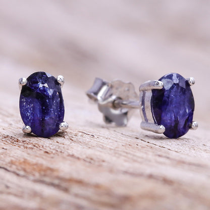 Oceanic Marvel Oval Sapphire Stud Earrings from Thailand