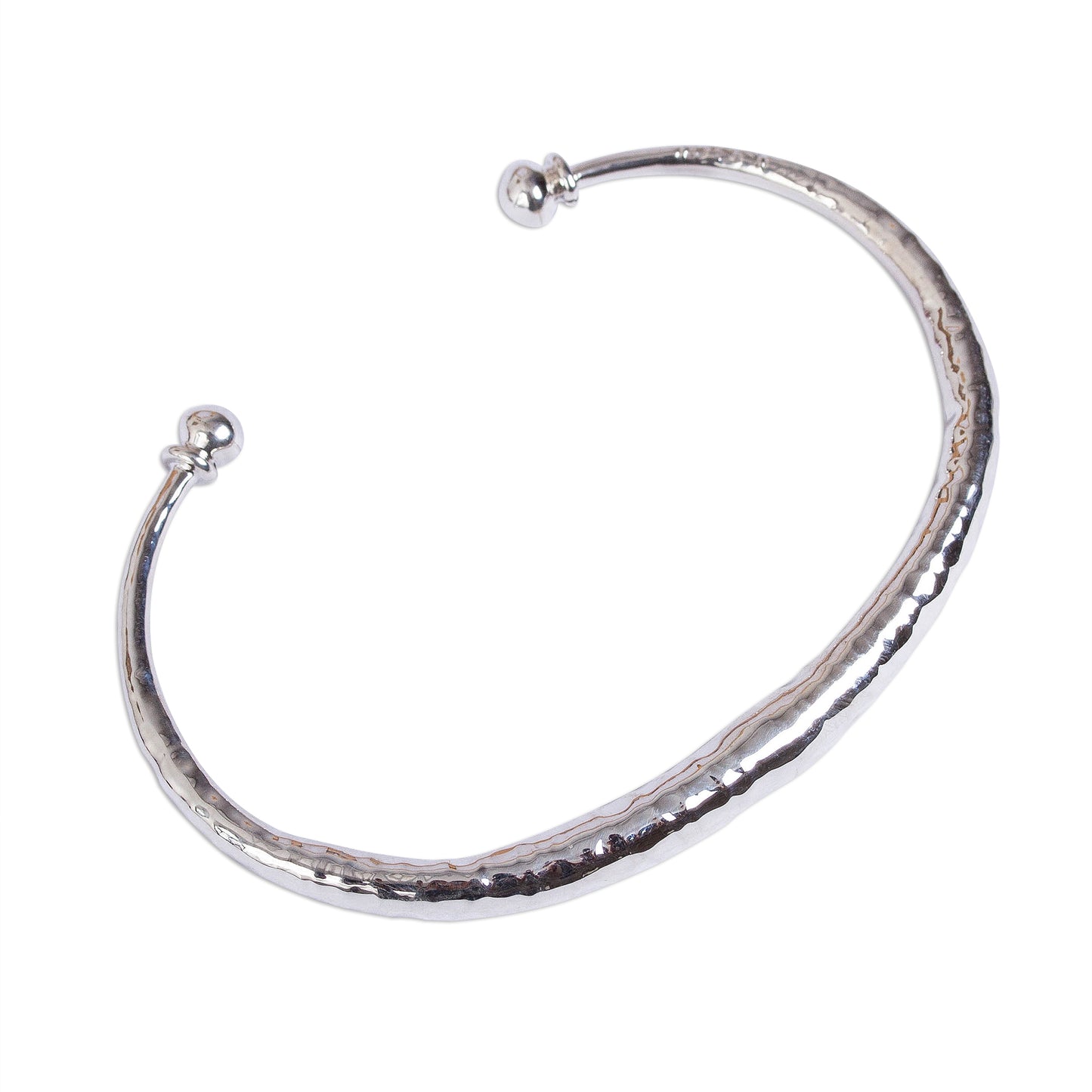 Fluid Beauty Taxco Hammered Sterling Silver Cuff Bracelet from Mexico