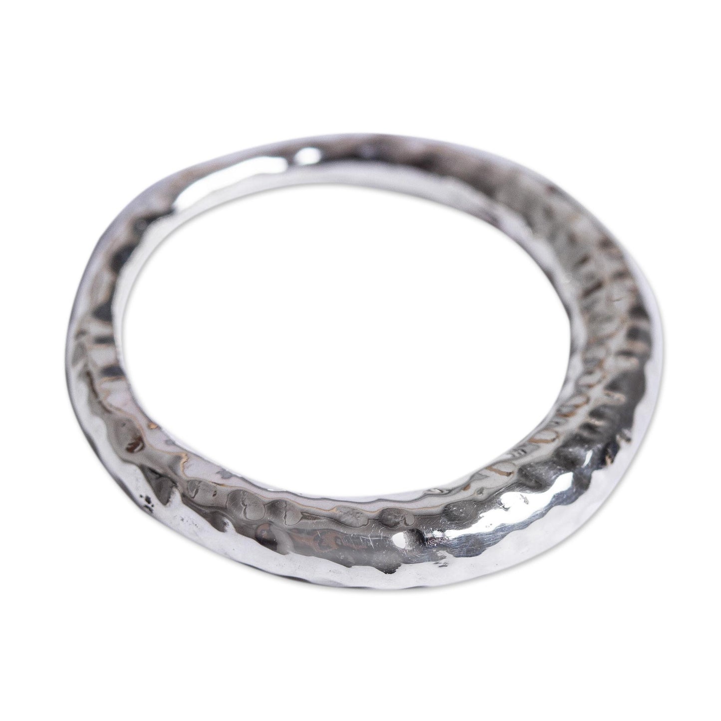 Ring of Freedom Hammered Taxco Sterling Silver Band Ring from Mexico