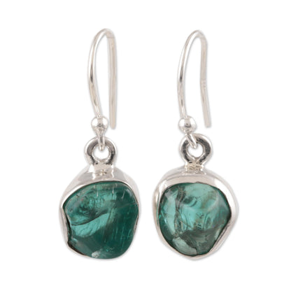 Ocean Nuggets Apatite Nugget Dangle Earrings Crafted in India