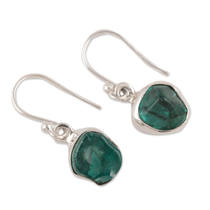 Ocean Nuggets Apatite Nugget Dangle Earrings Crafted in India