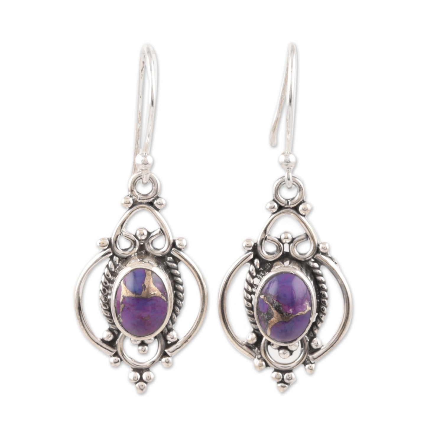 Regal Joy Sterling Silver and Purple Gemstone Earrings