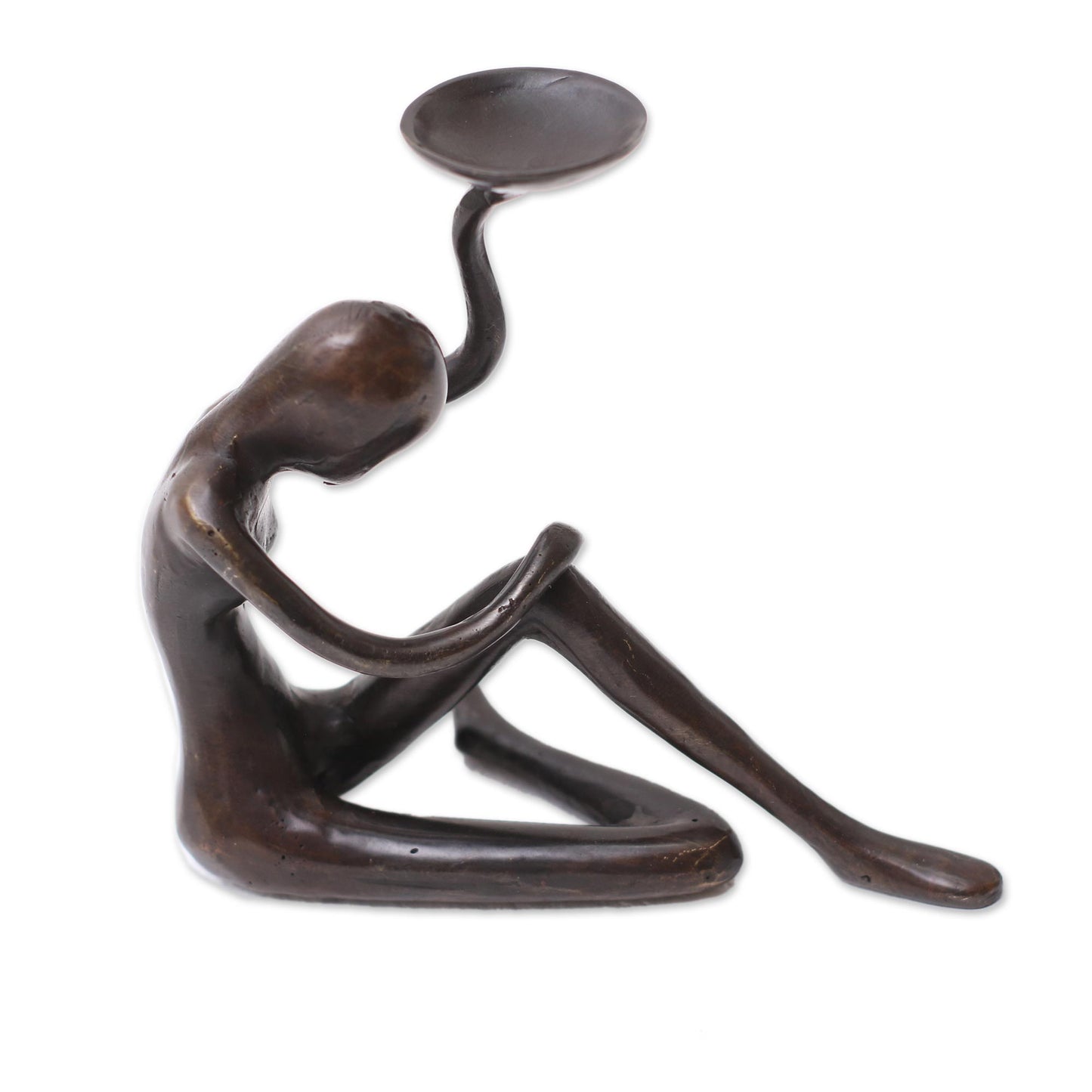 Ballet Bowl Balinese Antiqued Bronze Figurine with a Bowl