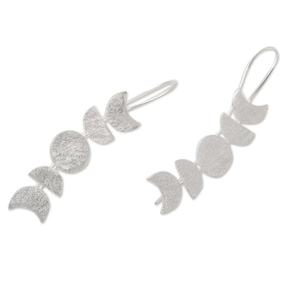 Moon Time Moon-Inspired Sterling Silver Drop Earrings from Bali