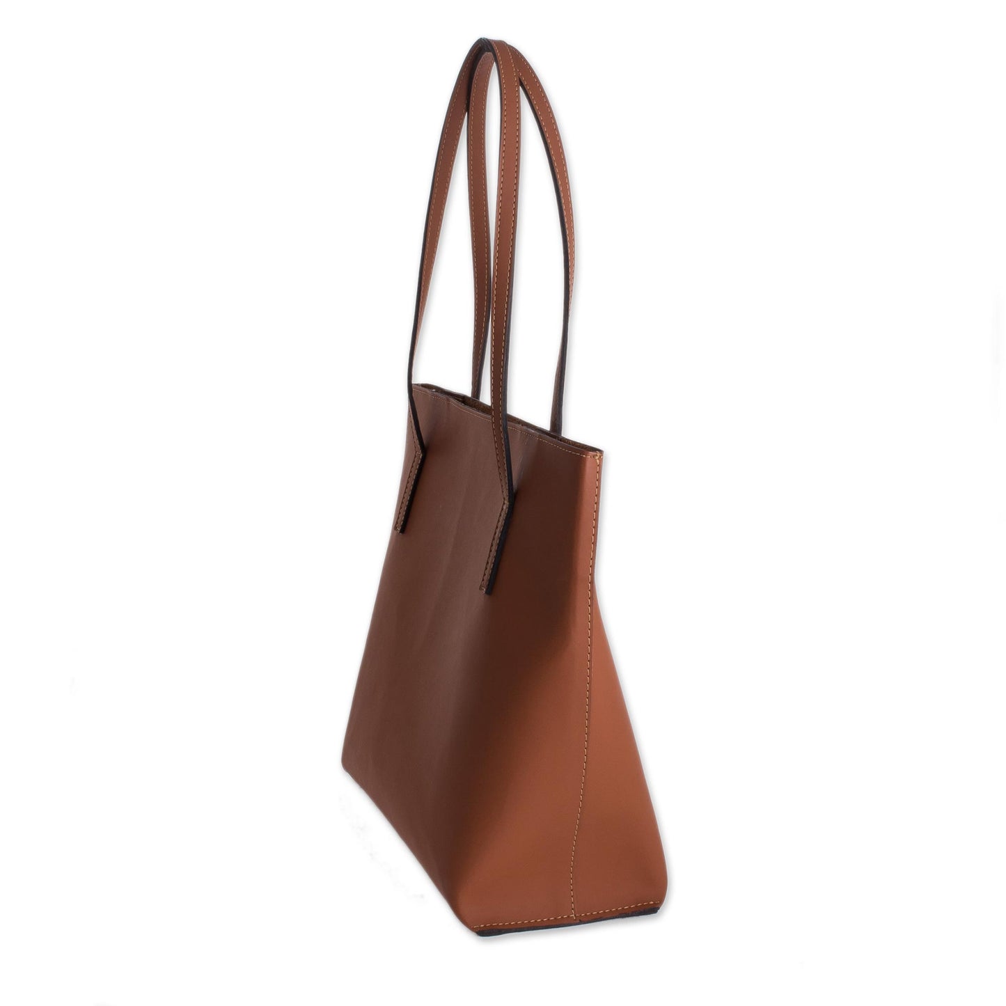 Sublime Elegance in Spice Bonded Leather Shoulder Bag in Solid Spice from El Salvador