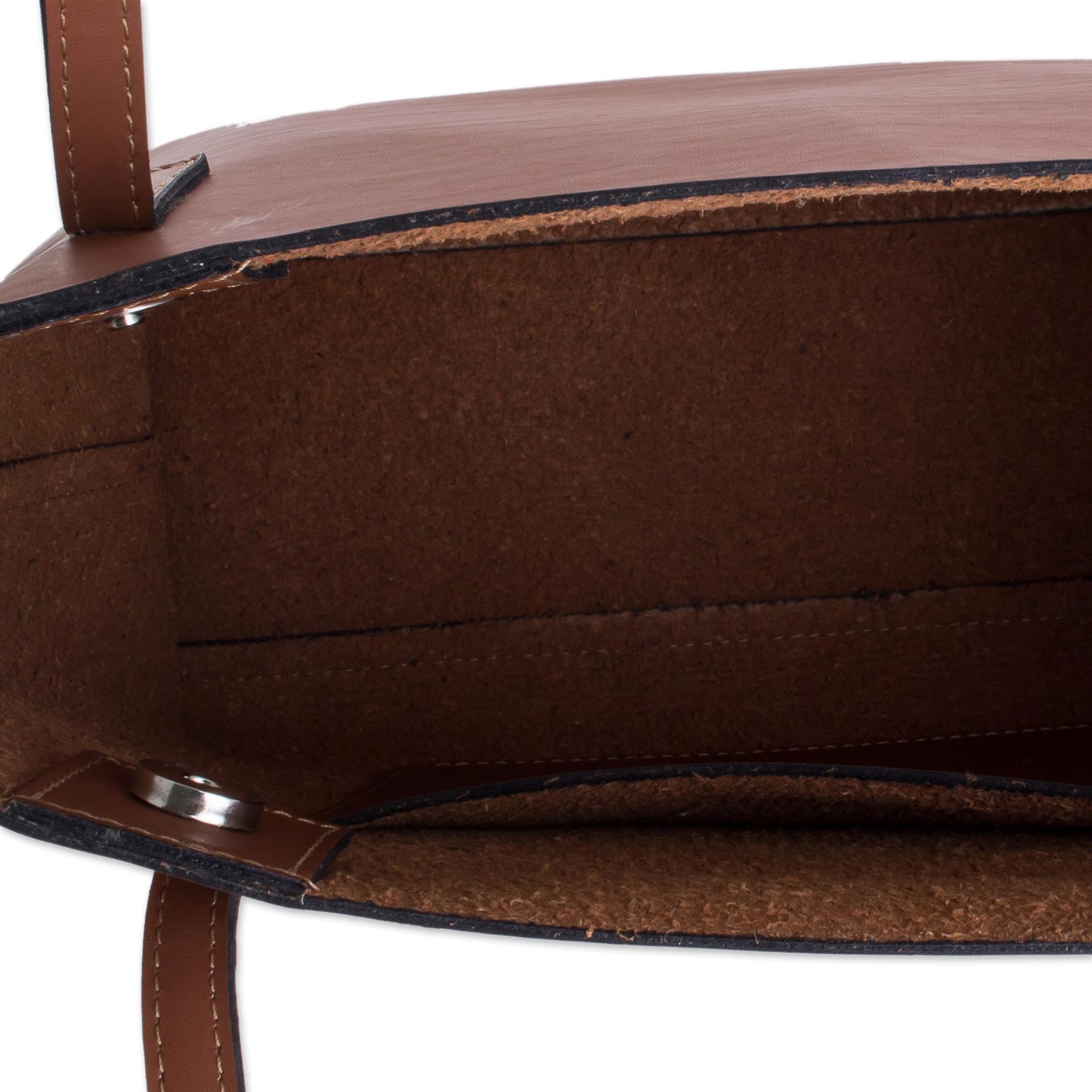 Sublime Elegance in Spice Bonded Leather Shoulder Bag in Solid Spice from El Salvador