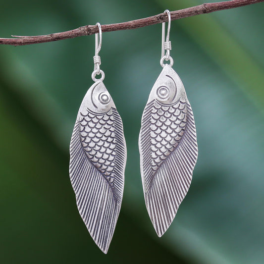 Karen Fish Thai Karen Hill Tribe Silver Fish Earrings