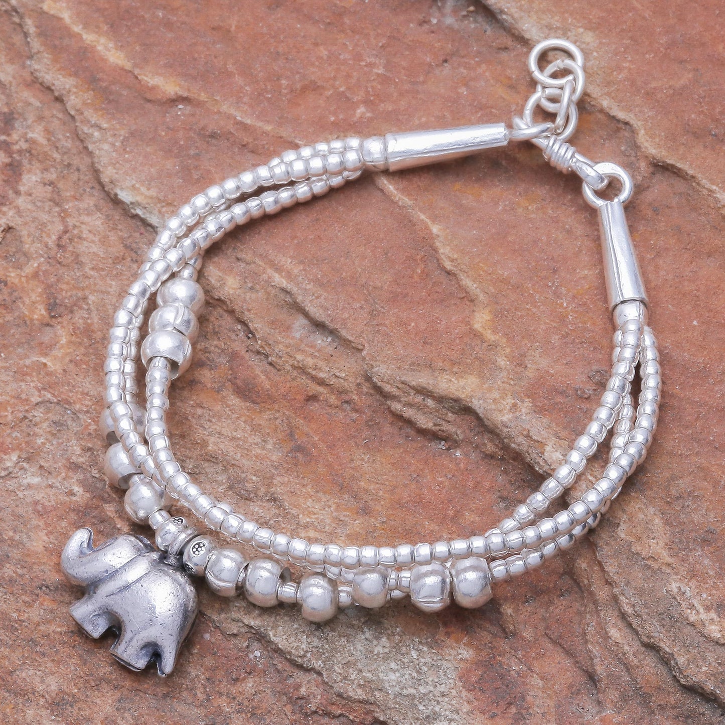 Little Karen Elephant Thai Karen Hill Tribe Silver Elephant Bracelet