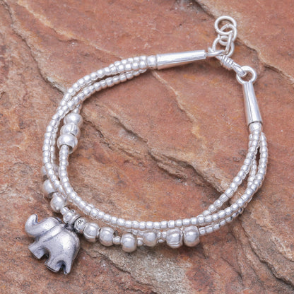 Little Karen Elephant Thai Karen Hill Tribe Silver Elephant Bracelet