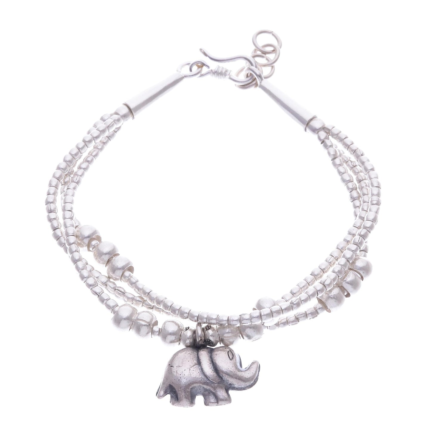 Little Karen Elephant Thai Karen Hill Tribe Silver Elephant Bracelet