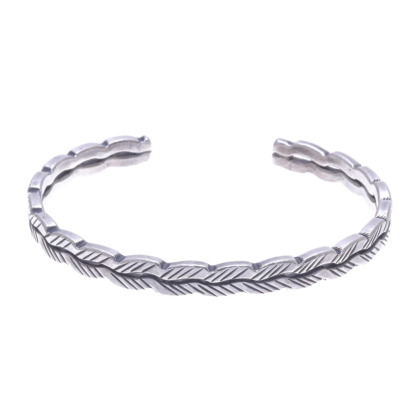 Leaf Trail Thai Hill Tribe Sterling Silver Cuff Bracelet