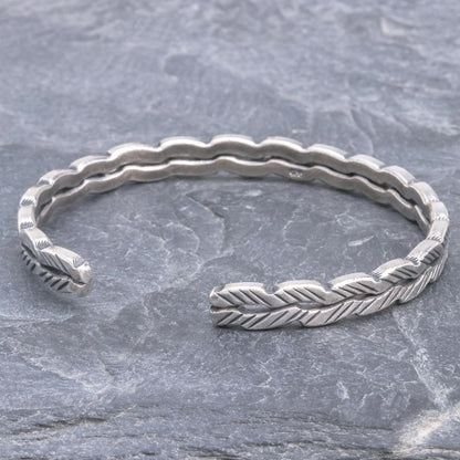 Leaf Trail Thai Hill Tribe Sterling Silver Cuff Bracelet