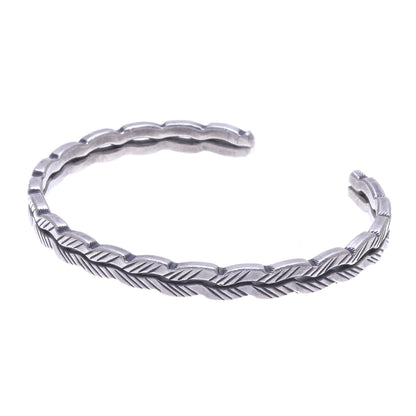 Leaf Trail Thai Hill Tribe Sterling Silver Cuff Bracelet