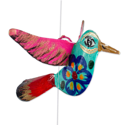 Hovering Hummingbirds Hand Painted Garland of Mexican Hummingbirds