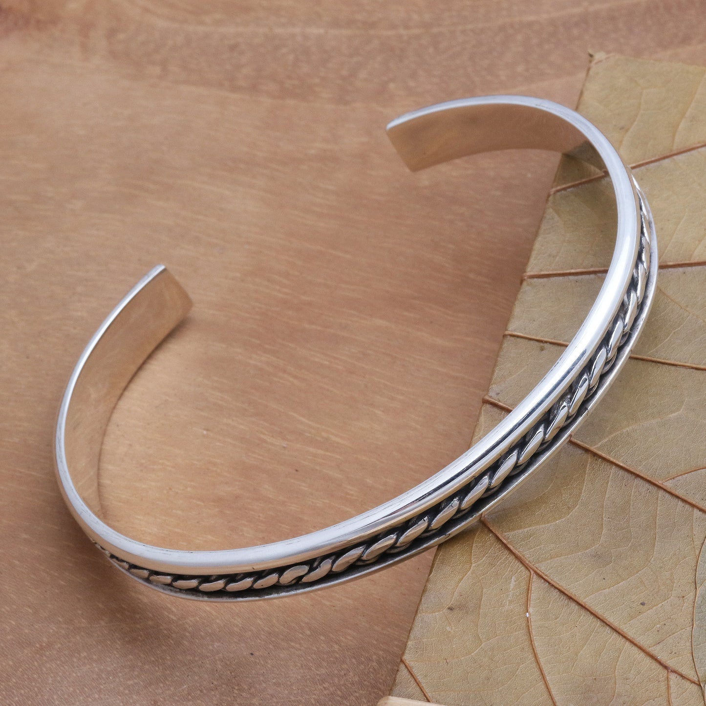 Measure by Measure Sleek Hand Crafted Sterling Silver Cuff Bracelet