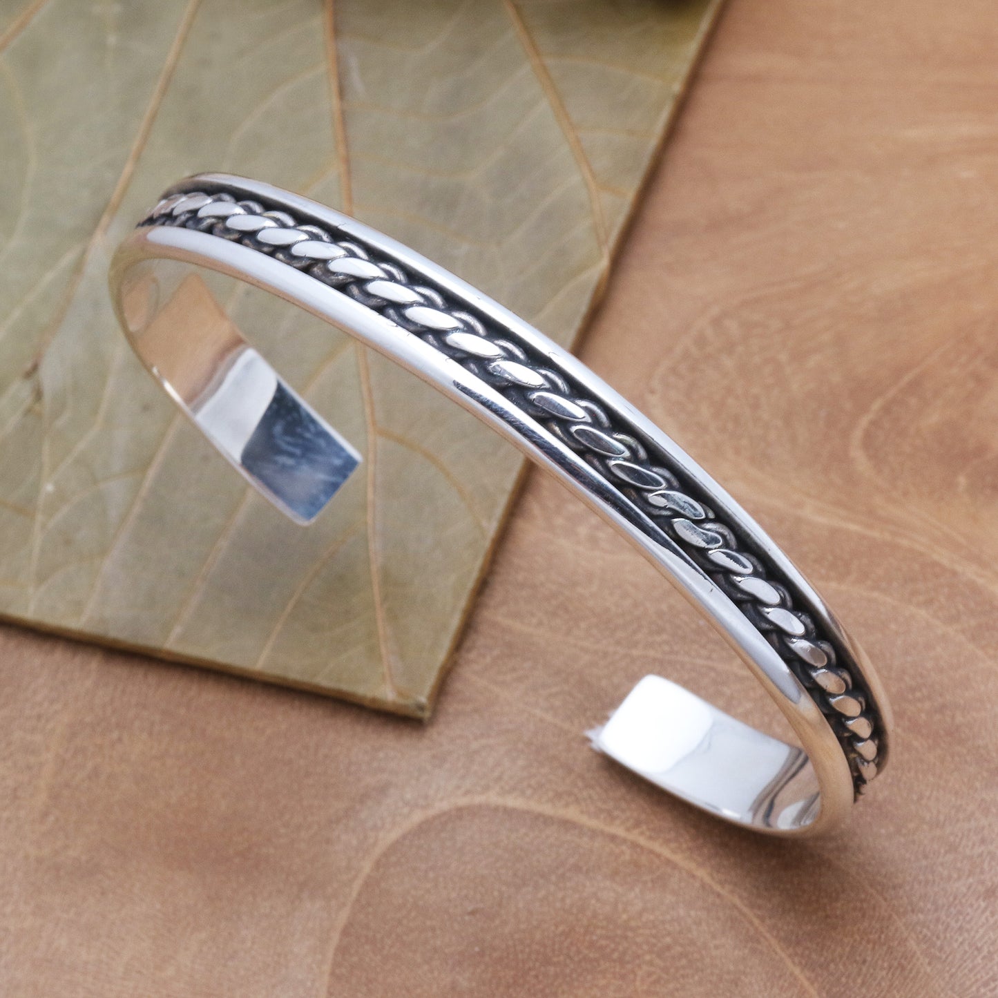 Measure by Measure Sleek Hand Crafted Sterling Silver Cuff Bracelet