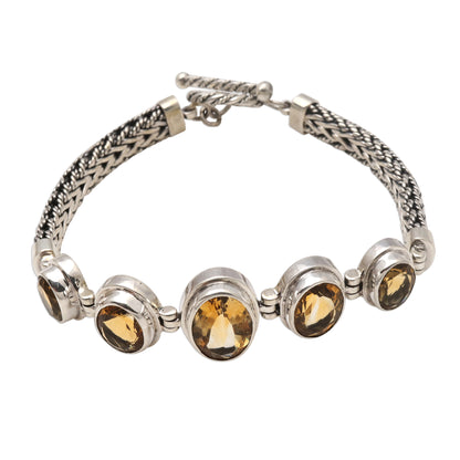 Golden Constellation Stunning 14 Carat Citrine Pendant Bracelet