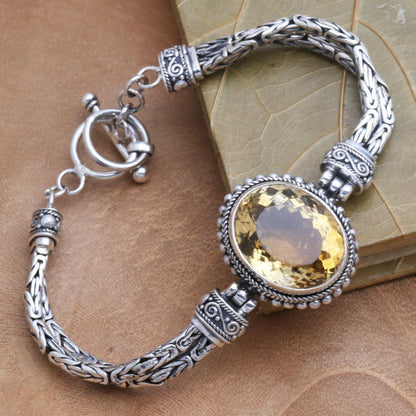 Endless Facets Brilliant Citrine Pendant Bracelet Handmade in Bali