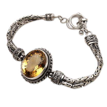 Endless Facets Brilliant Citrine Pendant Bracelet Handmade in Bali