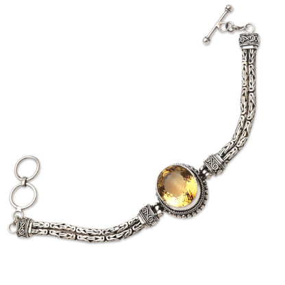 Endless Facets Brilliant Citrine Pendant Bracelet Handmade in Bali