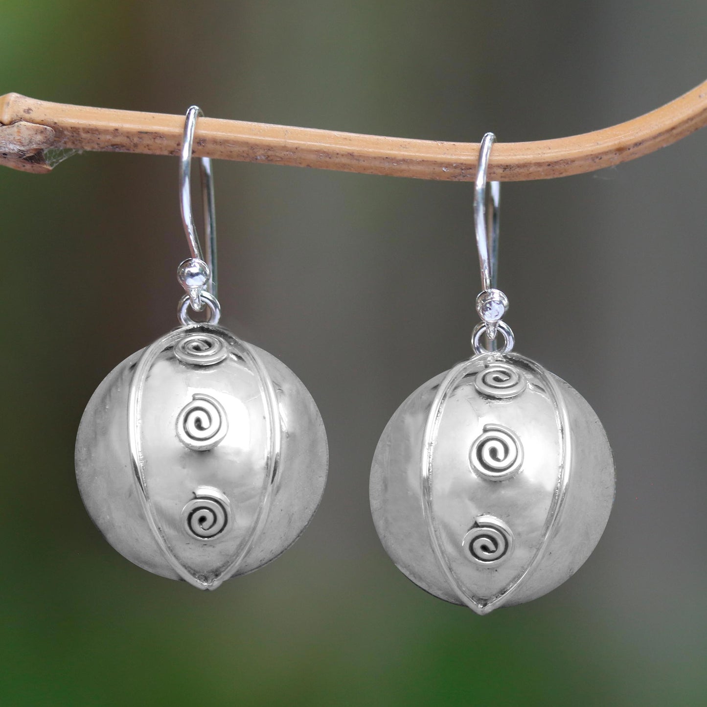 Shining Baubles Polished Sterling Silver Dangle Earrings from Bali