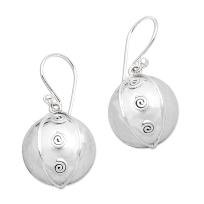 Shining Baubles Polished Sterling Silver Dangle Earrings from Bali