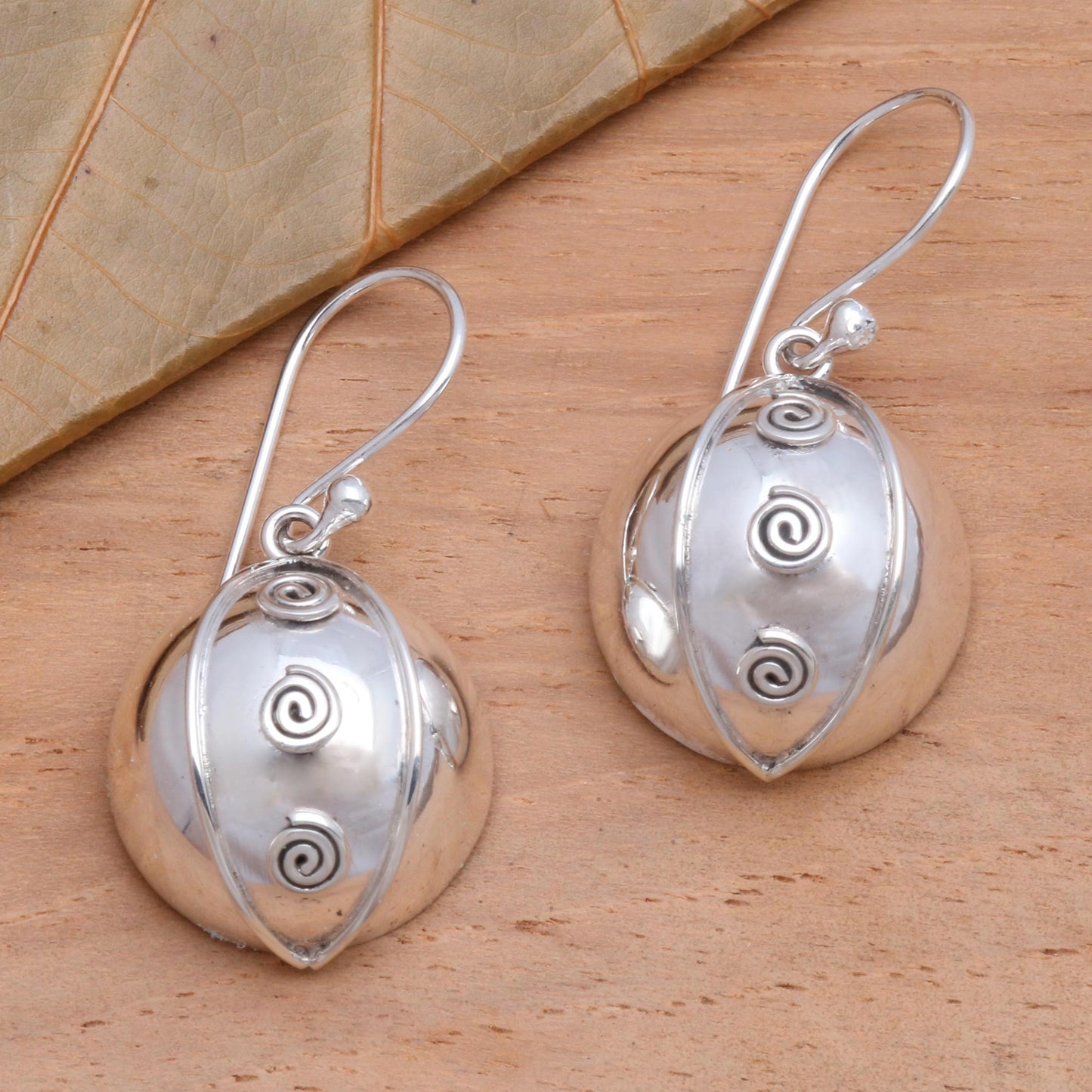 Shining Baubles Polished Sterling Silver Dangle Earrings from Bali