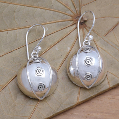 Shining Baubles Polished Sterling Silver Dangle Earrings from Bali