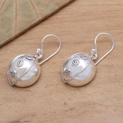 Shining Baubles Polished Sterling Silver Dangle Earrings from Bali