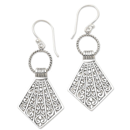 Lamak Flags Balinese Sterling Silver Dangle Earrings