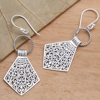 Lamak Flags Balinese Sterling Silver Dangle Earrings