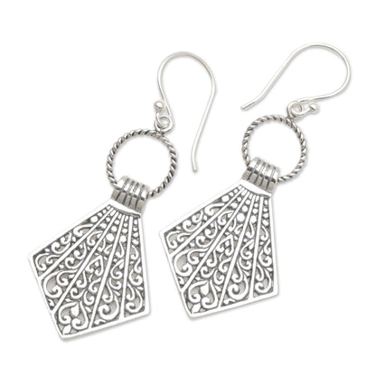 Lamak Flags Balinese Sterling Silver Dangle Earrings