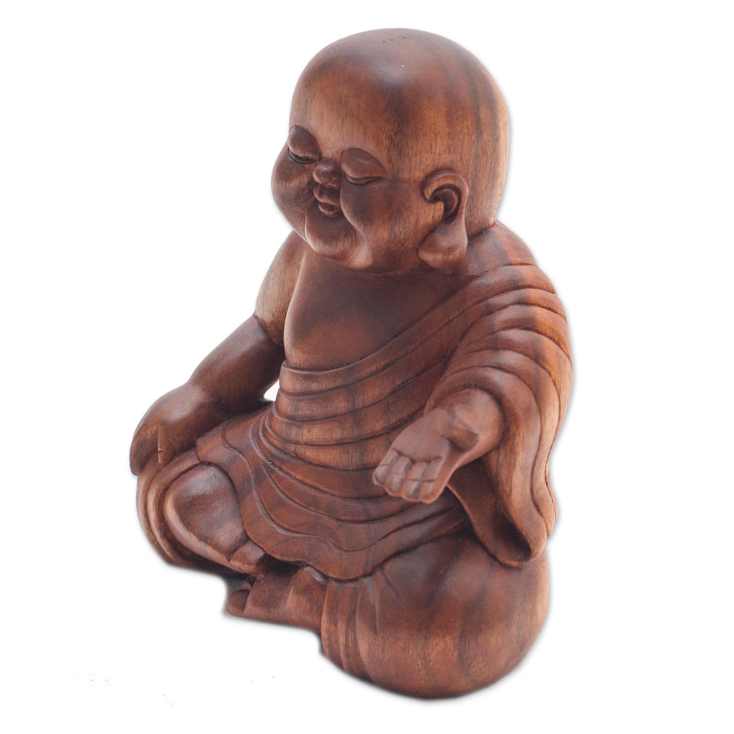 Tranquil Buddha Hand Carved Wood Buddha Sculpture from Bali