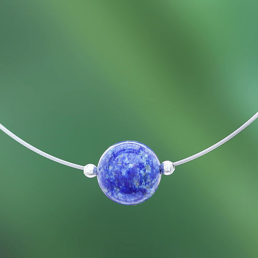 Modern Mood Lapis Lazuli Modern Pendant Necklace from Thailand