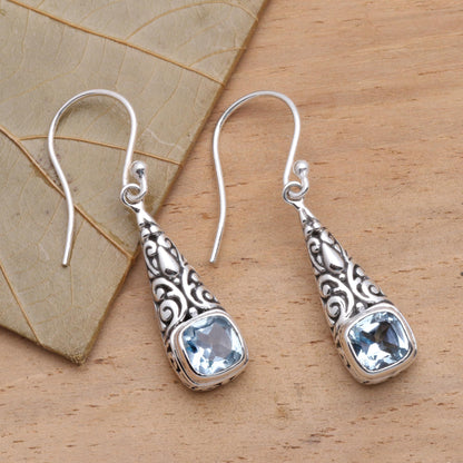 Expression of Joy Balinese Fair Trade Silver and Blue Topaz Earrings