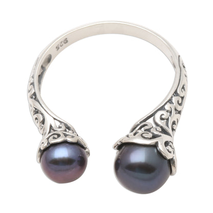 Seeking You Cultured Peacock Pearl and Sterling Silver Ring from Bali