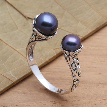 Seeking You Cultured Peacock Pearl and Sterling Silver Ring from Bali