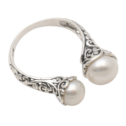 Seeking You White Cultured Pearl and Sterling Silver Ring from Bali