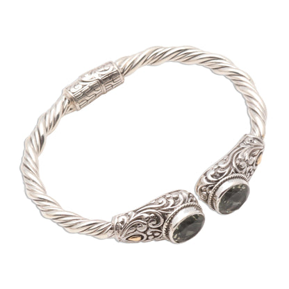 Twin Pools Prasiolite Gold-Accented Silver Cuff Bracelet