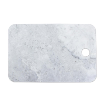 Mesa in White White and Grey Marble Cutting Board Handmade in Mexico