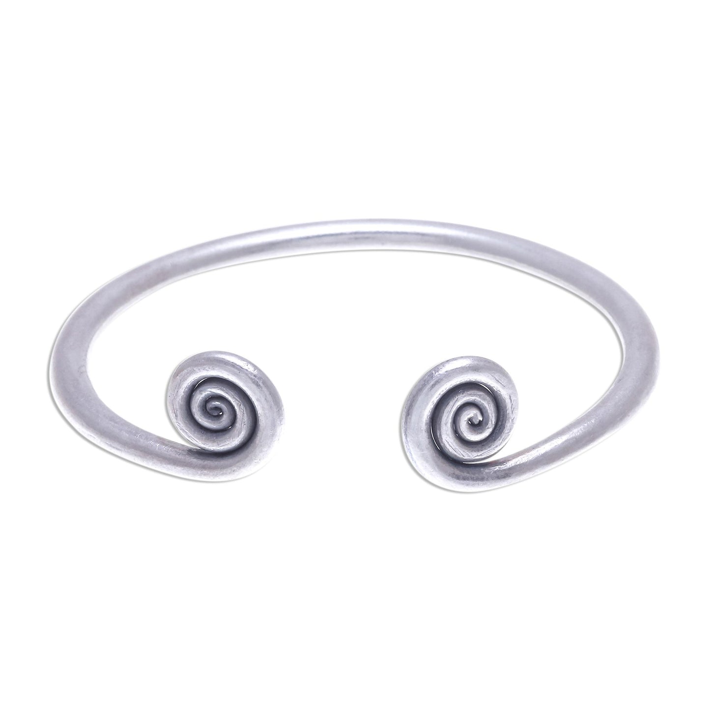 Fiddlehead Fern Hill Tribe 950 Silver Spiral Cuff Bracelet