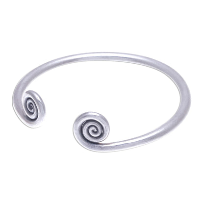 Fiddlehead Fern Hill Tribe 950 Silver Spiral Cuff Bracelet