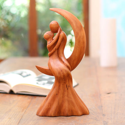 Moon Wedding Romantic Wood Bride and Groom Sculpture Wedding Gift