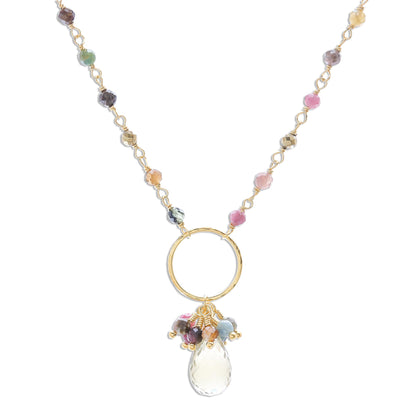 Sweet Serendipity Multi-Gemstone Pendant Necklace with 24k Gold Plating