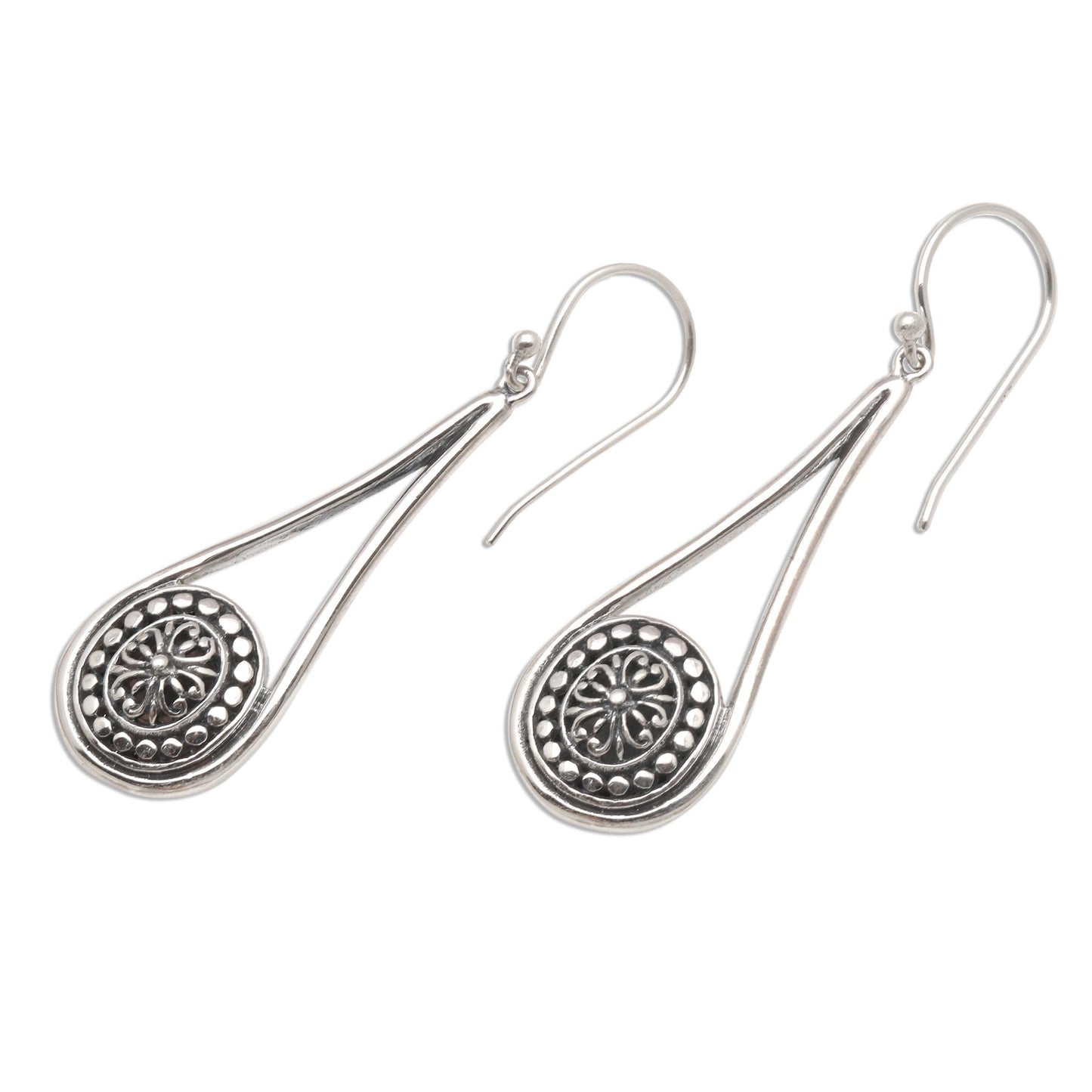 Bali Jawan Balinese Style Sterling Silver Dangle Earrings