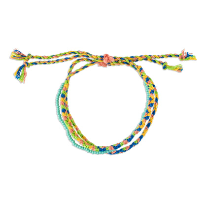 Solola Spring Spring Colors Cotton Macrame Bracelet with Beads