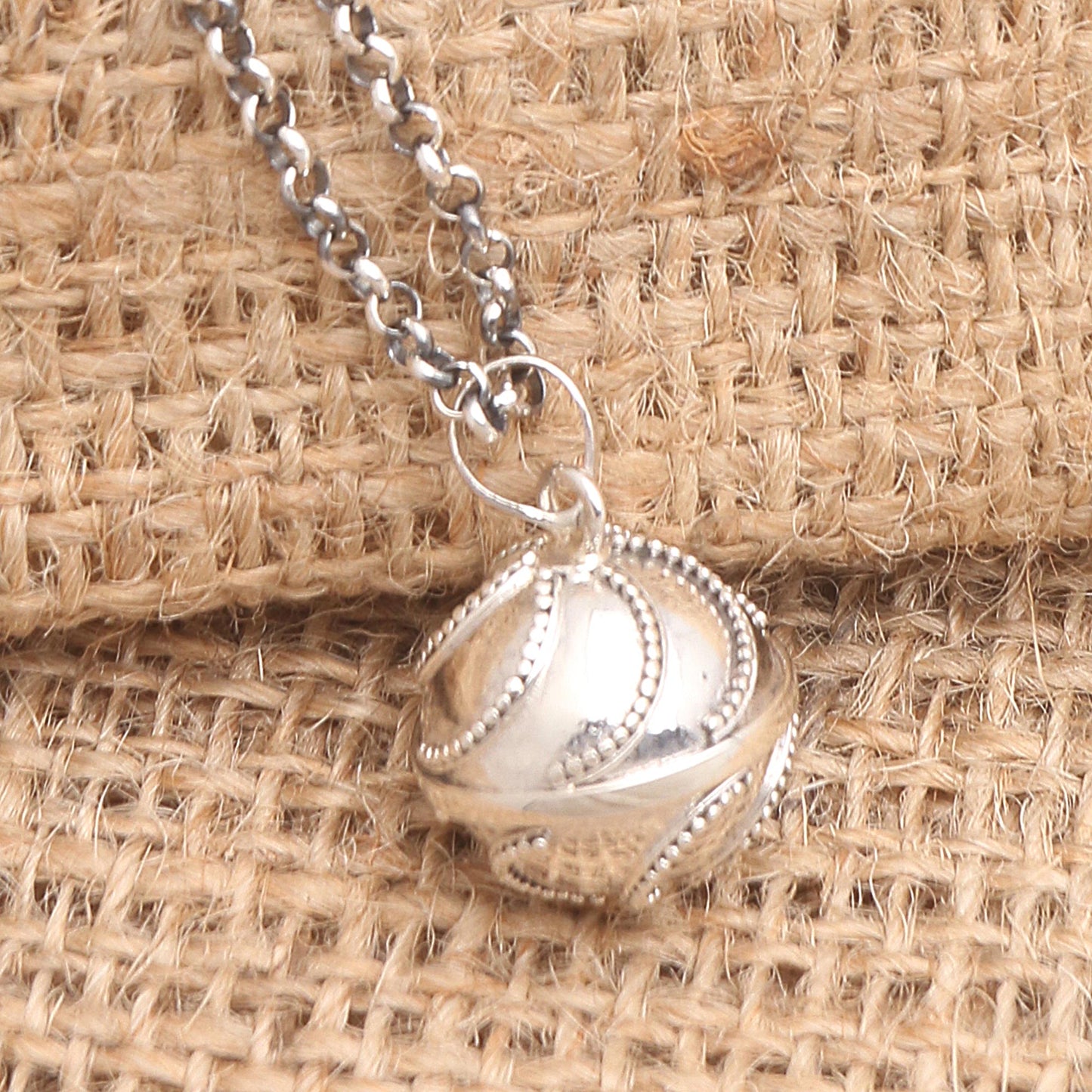 Jawan Embrace Modern Balinese Silver Sterling Harmony Ball Necklace